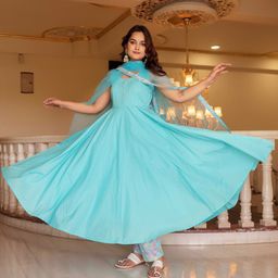 Pomcha Women Floral Regular Pure Cotton Kurta with Trousers & With Dupatta-image-41