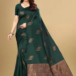 SHOP DROP Ethnic Motifs Zari Pure Silk Banarasi Saree-picture-54