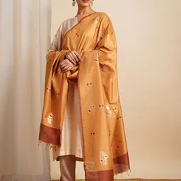 JAYPORE Woven Design Cotton Silk Dupatta-picture-42