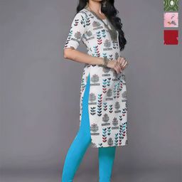 Anouk Rustic Women Pack of 4 Ethnic Motifs Printed Daily Straight Kurtas-image-87