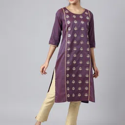 AURELIA Women Geometric Thread Work Kurta-image-82