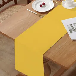 HOME COLORS.IN Yellow Cotton Table Runners-15