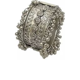 Sangria Beaded Oxidised Bangle-image-55