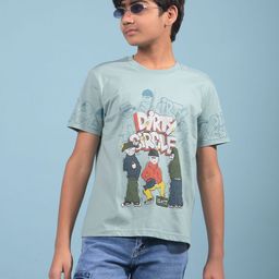 Crimsoune Club Boys Typography Printed Round Neck Cotton Slim Fit T-shirt-image-63