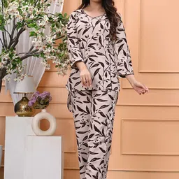 billion M MARCHLABEL Women Printed V-Neck Tunic & Trousers Co-Ords-picture-49