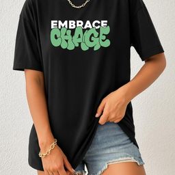 Women Black Trendy Graphic Printed Drop Shoulder Oversized T-Shirt-image-102