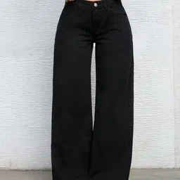 NU CLOTHS Women Jean High-Rise Stretchable Wide Leg Jeans-picture-2