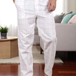Kryptic Men's Checked Relaxed Fit Mid Rise Lounge Pants-image-55