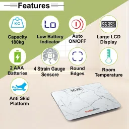 Healthgenie Digital Weight Machine Thick Tempered Glass LCD Display With 3 Years Warranty Weighing Scale image 2