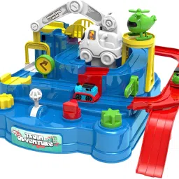 Train Adventure Mechanical Train Track Set with Mini Trains, Multifunctional Toy-17