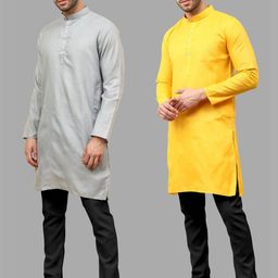 VS MALL Men Cotton Blend Kurta Sets-image-126