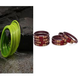 SOMIL Set of 20 Green Alloy Artificial Stones & Beads Bangles-image-94