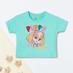 max Girls Printed V-Neck Applique T-shirt-image-65