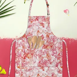 ArtzFolio Kids White & Red Printed Cotton Aprons-15