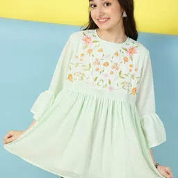 Ishti Floral Embroidered Georgette Top-image-60