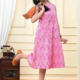 DMP EXPORT Girls Pink Cotton Kurtas-picture-35