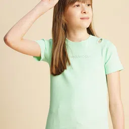 Vero Moda Girls Typography Printed T-shirt-image-90