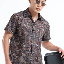 THE BEETEL HOUSE Men Ethnic Motifs Printed Spread Collar Casual Shirt-picture-23