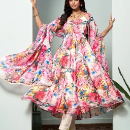 Sangria Printed Kurta Set With Dupatta image 5