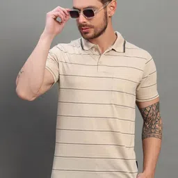 SZN Men Striped Polo Collar Moisture Wicking Pockets T-shirt-picture-10