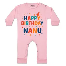 arvesa Happy Birthday Nanu Printed Baby Rompers-picture-33