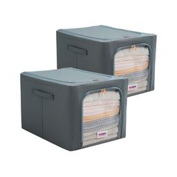 HOKIPO Grey Set of 2 Regular Multi-Utility Organisers-32
