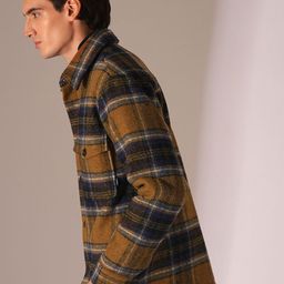 SELECTED Men Checked Open Front Jacket with Patchwork image 3