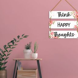 WallDaddy White & Pink Printed Wooded Wall HangingDecor-image-59