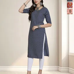 HERE&NOW Women Pack Of 3 Ethnic Motifs Printed Crepe Kurta-image-49