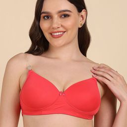 DressBerry Women Transparent Straps Medium Coverage Heavily Padded T-shirt Bra-21