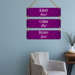 WallDaddy Purple & White Printed Wooded Wall HangingDecor-image-59