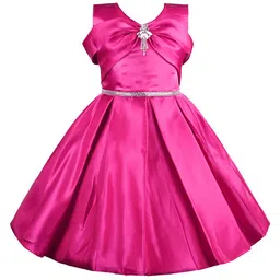 Wish Karo Girls Solid Fit & Flare Knee Length Dress-20