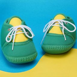 NESKA MODA Kids-Unisex Green Cotton Booties-picture-34