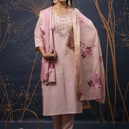 VredeVogel Women Floral Regular Kurta with Trousers & With Dupatta-image-64
