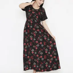 NIGHTSPREE Women Printed Maxi Nightdress-picture-25