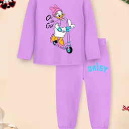 Disney By Miss and Chief Girl's Pack Of 2 Graphic Printed T-shirt & Pyjamas-image-12