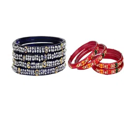 SOMIL Set of 20 Blue Alloy Bangles-image-60