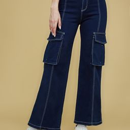 Life With Pockets Women Wide Leg Mid-Rise Stretchable Jeans-image-91
