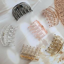 DIVASTRI Women Set of 6 Crystal Glossy Finish Hair Claw Clips-picture-18