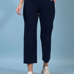 Crimsoune Club Women Solid Straight Fit Chinos Trousers-image-96