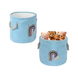 Aura Blue Set of 2 Regular Tote Basket Organisers-36