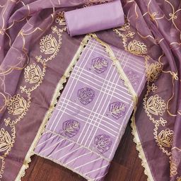 KALINI Embellished Unstitched Dress Material-image-75