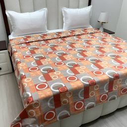Pure Decor Brown & White Printed 330 TC Double King Duvet Cover-picture-34