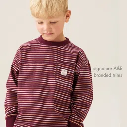 Angel & Rocket Boys Striped Round Neck Pure Cotton T-shirt-picture-19
