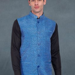 Moda Rapido Printed Mandarin Collar Nehru Jacket-image-30