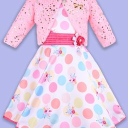 Wish Karo Polka Dot Print Satin A-Line Dress-picture-23