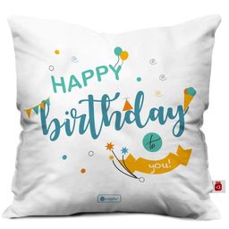 Indigifts White Printed Square Cushion Covers-34