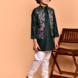 PRINTCULTR Boys Ethnic Motifs Printed Regular Kurta with Pyjamas image 3