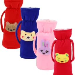 Soft Plush Baby Feeding Handle Bottle Cover With Attractive Cartoon Design-image-15