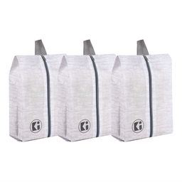 Kuber Industries White & Grey 3 Pieces Shoes Organisers-28